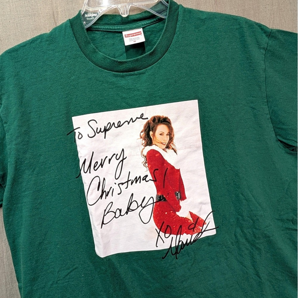 Supreme Mariah Carey Christmas Tee Green Graphic T-Shirt Mens Medium FW20
